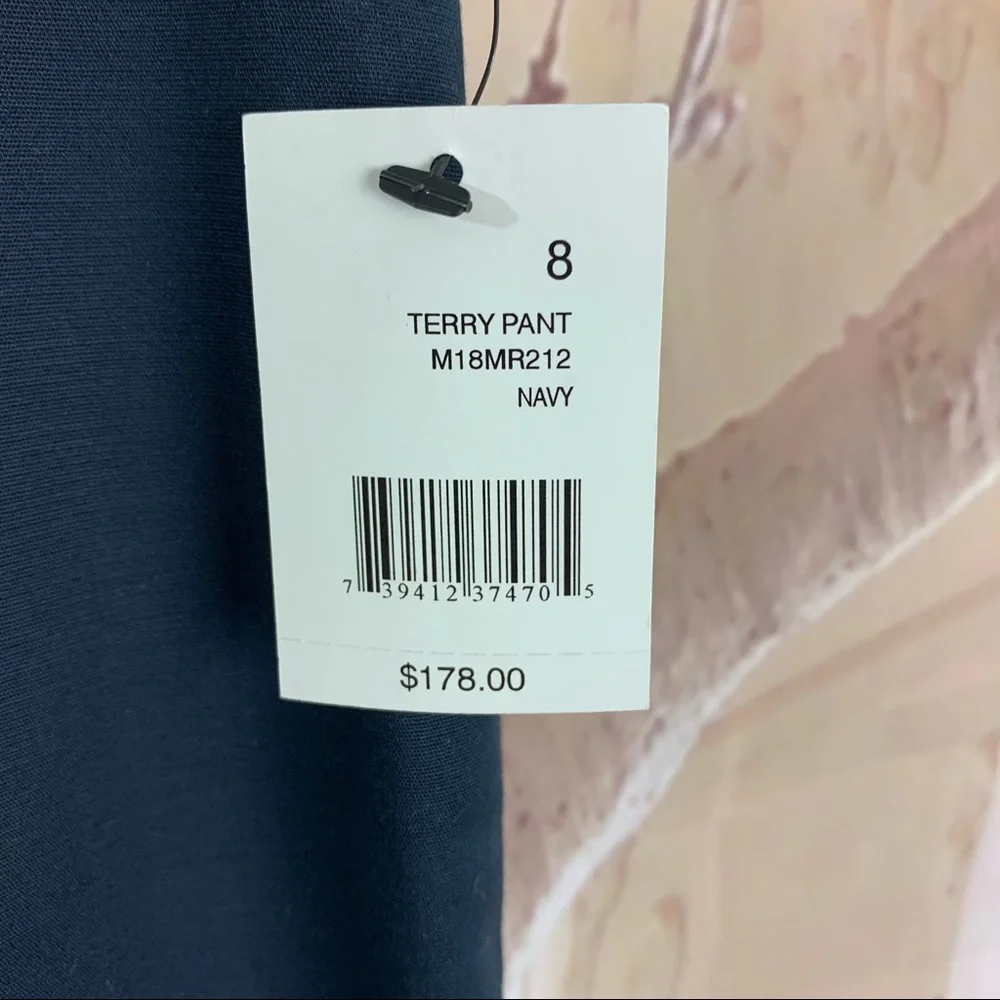 SOLD NEW Tahari Navy Blue Bootcut Terry Trousers Pant - Picture 8 of 11